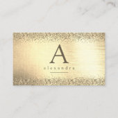 Carte De Visite Monograme de Gold Glitter Foil (Devant)