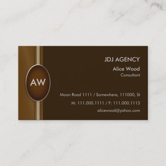 Carte de visite monogramme (Devant)