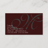 Carte De Visite Monogramme (Dos)