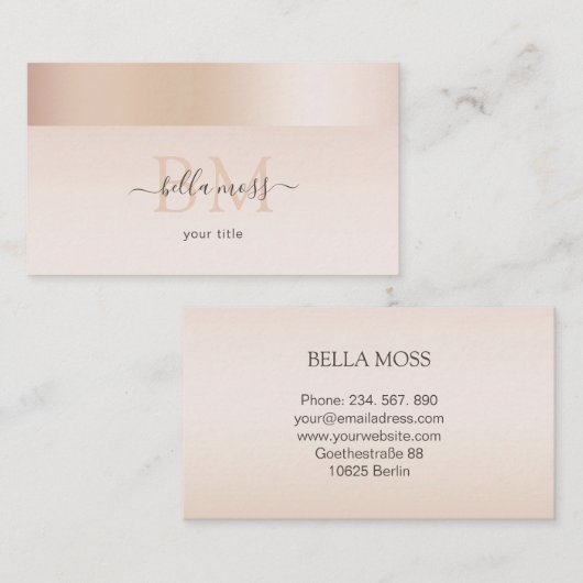 Carte De Visite monogramme (Devant / Derrière)