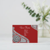 Carte De Visite MONOGRAMME 2 rouge (Debout devant)