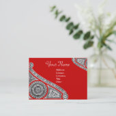 Carte De Visite MONOGRAMME 2 rouge (Debout devant)