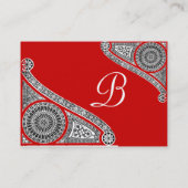 Carte De Visite MONOGRAMME 2 rouge (Dos)