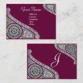 Carte De Visite MONOGRAMME 2 rouge (Devant / Derrière)