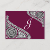 Carte De Visite MONOGRAMME 2 rouge (Dos)