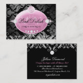Carte De Visite monogramme | 3,5 x 2,5 Noir de 311-Pink Delish (Devant / Derrière)