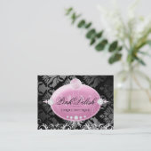 Carte De Visite monogramme | 3,5 x 2,5 Noir de 311-Pink Delish (Debout devant)