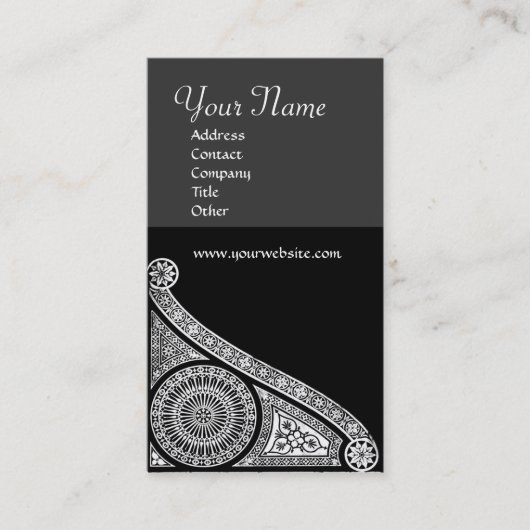 Carte De Visite MONOGRAMME 3 gris foncé (Devant)