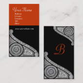 Carte De Visite MONOGRAMME 3 rouge (Devant / Derrière)