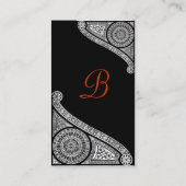 Carte De Visite MONOGRAMME 3 rouge (Dos)