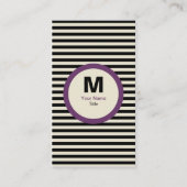 Carte de visite Monogramme à bande moderne - Noir/ (Devant)