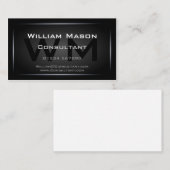 Carte De Visite Monogramme à cadre noir classique professionnel (Devant / Derrière)