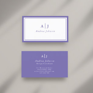 Carte De Visite Monogramme à deux bordures minimaliste