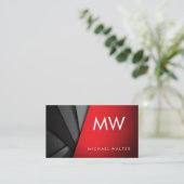 Carte De Visite Monogramme à deux lettres | ARRIÈRE - PLAN ABSTRAI (Debout devant)