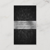 Carte De Visite Monogramme à deux lettres | Métallique géométrique (Dos)