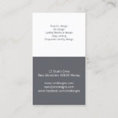 Carte de visite Monogramme à deux tons (Dos)