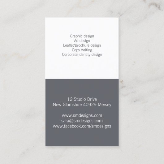 Carte de visite Monogramme à deux tons (Dos)