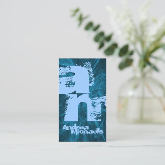 Carte de visite Monogramme à deux tons (Debout devant)