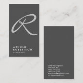 Carte de visite Monogramme à la mode gris clair (Devant / Derrière)