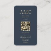 Carte De Visite Monogramme A M Logo Professionnel Moderne Bleu fon (Dos)