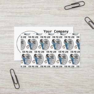 Carte De Visite Monogramme à pâte noire