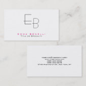 Carte De Visite Monogramme à pointes blanches (Devant / Derrière)