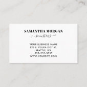 Carte De Visite Monogramme à pointes polka blanc et violet pâle (Dos)