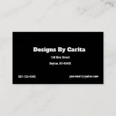 Carte de visite Monogramme à rayures standard (Dos)