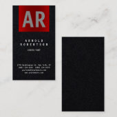 Carte De Visite Monogramme à tendance noire Premium (Devant / Derrière)