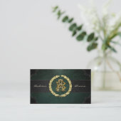 Carte De Visite Monogramme AB & BA [Or+Cuir] (Debout devant)