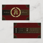Carte De Visite Monogramme AB & BA [Or+Cuir] (Devant / Derrière)