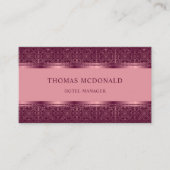 Carte De Visite Monogramme Abstrait clair foncé rose foncé (Devant)