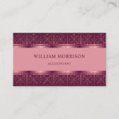 Carte De Visite Monogramme Abstrait clair foncé rose foncé (Devant)