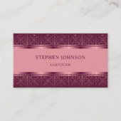 Carte De Visite Monogramme Abstrait clair foncé rose foncé (Devant)