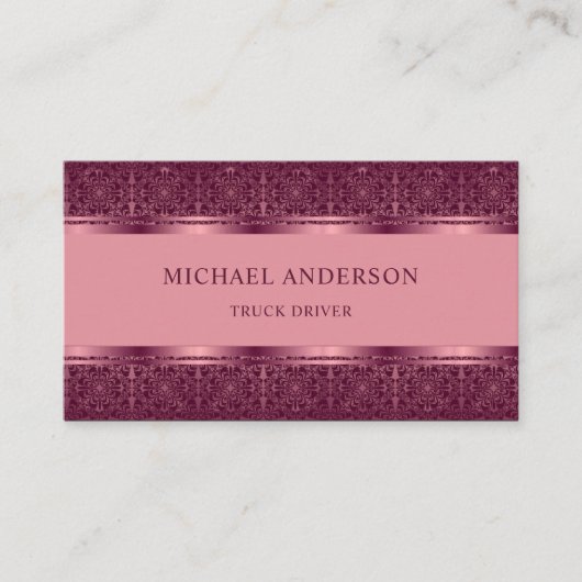 Carte De Visite Monogramme Abstrait clair foncé rose foncé (Devant)