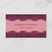 Carte De Visite Monogramme Abstrait clair foncé rose foncé (Devant)