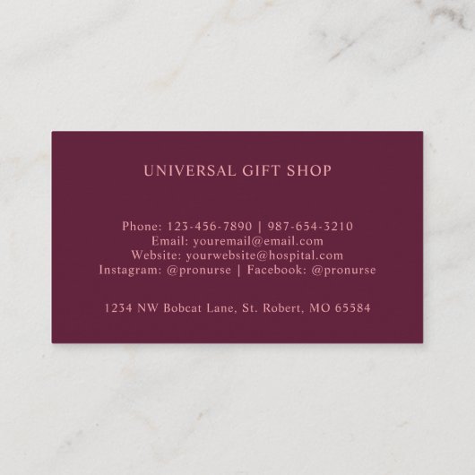 Carte De Visite Monogramme Abstrait clair foncé rose foncé (Dos)