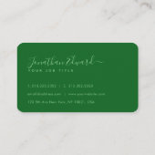 Carte De Visite Monogramme Abstrait Emerald American Bald Eagle (Dos)