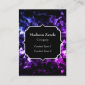 Carte De Visite Monogramme Abstrait Fumé Géométrique Violet Noir (Devant)