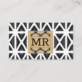 Carte De Visite Monogramme Abstrait moderne