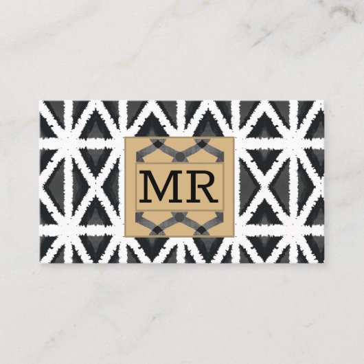 Carte De Visite Monogramme Abstrait moderne (Devant)