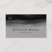 Carte De Visite Monogramme Abstrait moderne gris et noir (Devant)