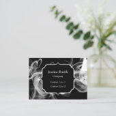Carte De Visite Monogramme Abstrait noir et blanc (Debout devant)
