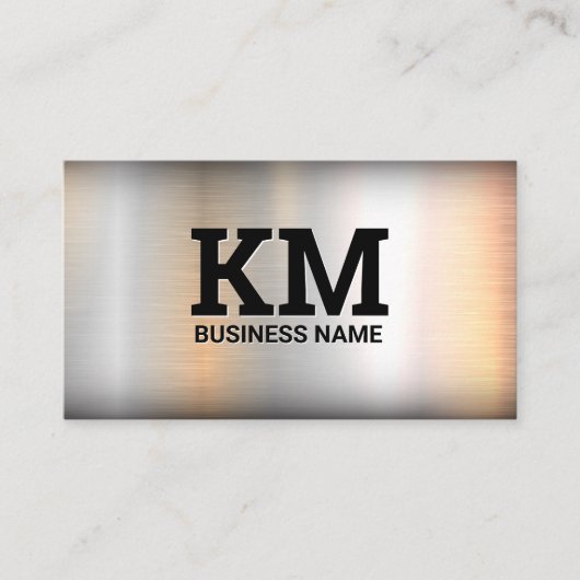 Carte De Visite Monogramme | Acier industriel métallique (Devant)