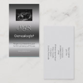 Carte De Visite Monogramme, affaires de généalogie, (Devant / Derrière)