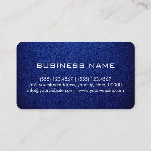 Carte De Visite Monogramme Air Force Blue Leather Look (Dos)