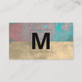 Carte De Visite Monogramme | Ancien Arrière - plan Grungy (Devant)