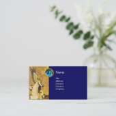 Carte De Visite MONOGRAMME ANGEL ANNONCE, Sapphire Bleu (Debout devant)