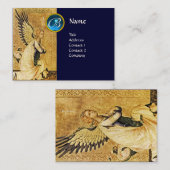 Carte De Visite MONOGRAMME ANGEL ANNONCE, Sapphire Bleu (Devant / Derrière)