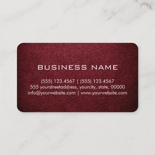 Carte De Visite Monogramme Antique Ruby Leather Look (Dos)